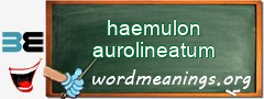 WordMeaning blackboard for haemulon aurolineatum